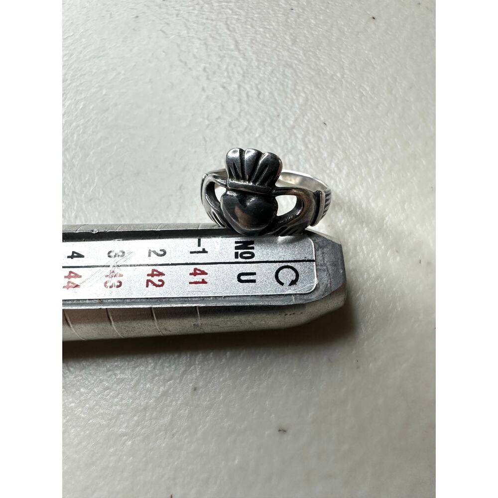 Vintage 925 Sterling Silver Claddagh Ring Size 3.5 Irish Love Friendship Band